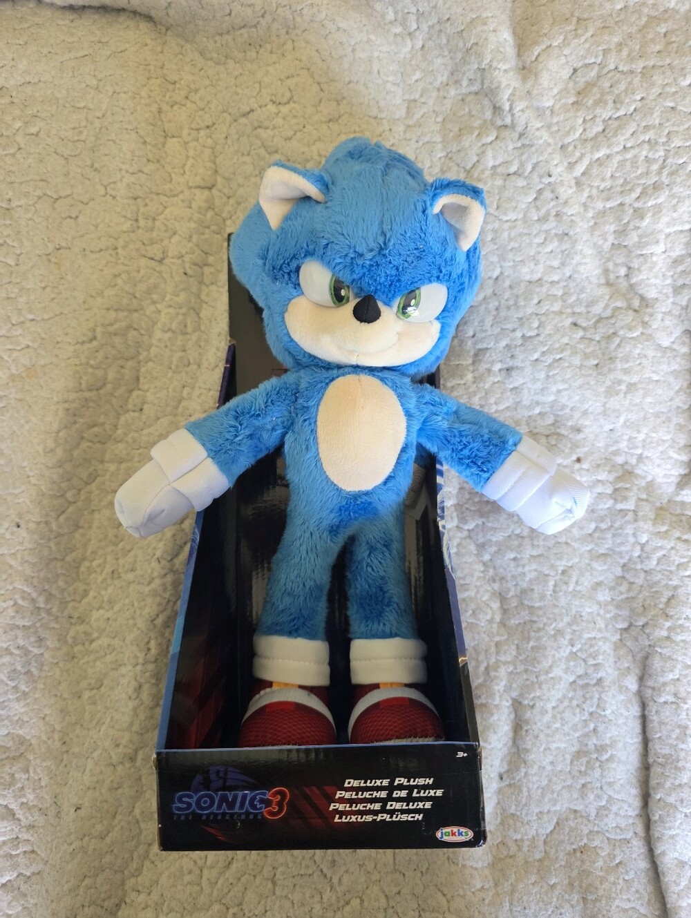 Sonic The Hedgehog 3 Movie Deluxe Plush 13" Toy Jakks Pacific New Damaged Box